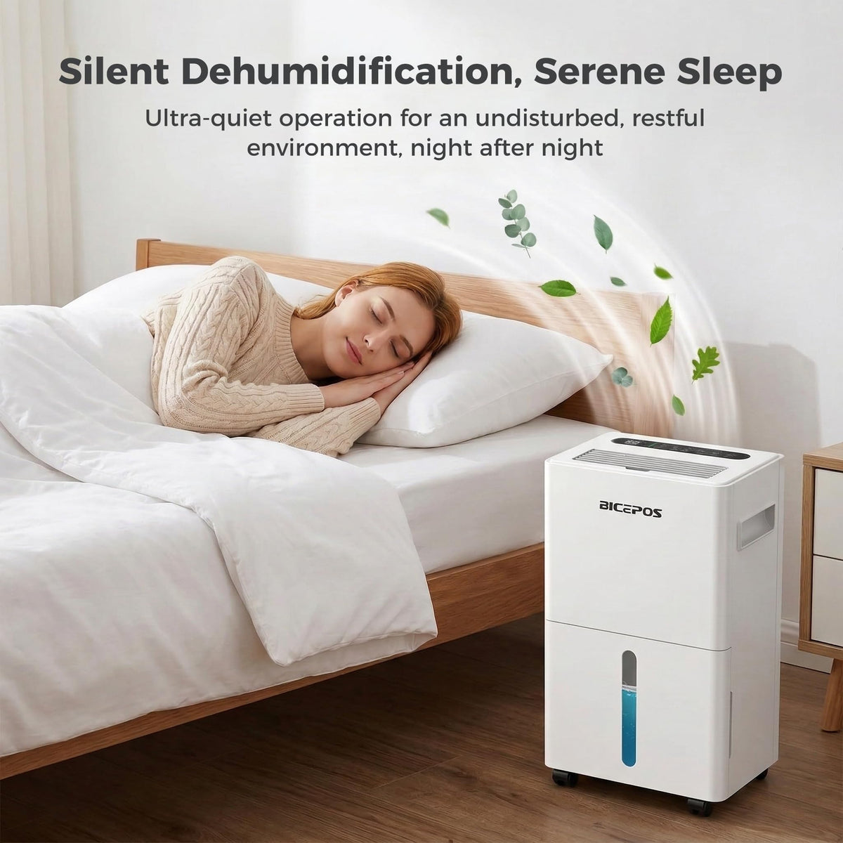 Bicepos 1500 Sq.Ft Dehumidifiers for Home, 21 Pints Dehumidifier for Basement, Bathroom, Bedroom, Large Room, 3 Modes, Auto Defrost, Intelligent Humidity Control, 24H Timer