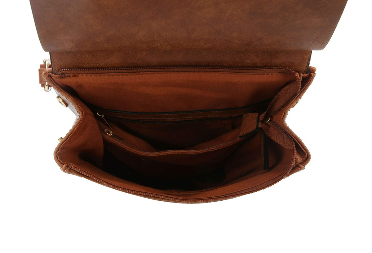 virago Fashion Designer Handbag Daily Convertible Vegan Leather Travel Backpack Shoulder Bag (BROWN)