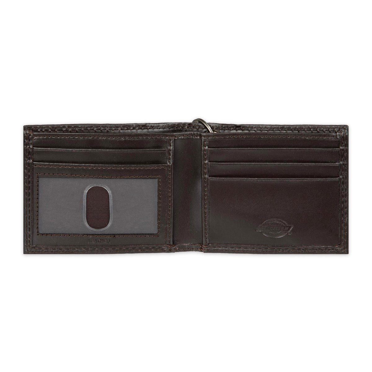 Dickies Mens RFID Everyday Leather Bifold Chain Wallet, Brown, One Size