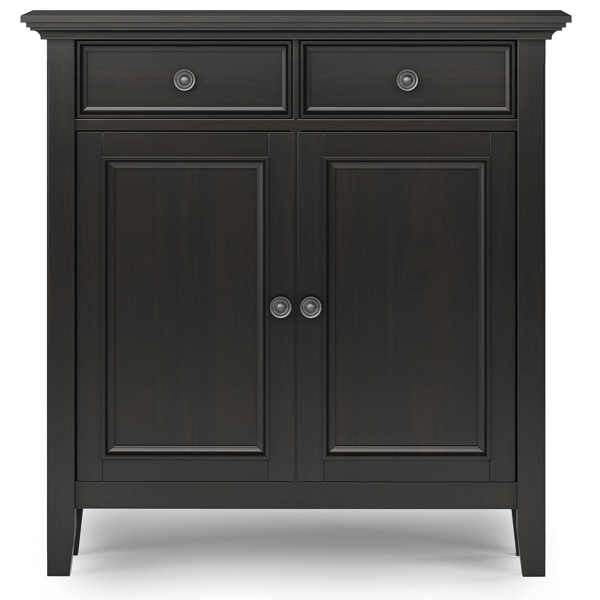 SIMPLIHOME Amherst Solid Wood 48 inch Wide Storage Bench that Seats 2 and 36 inch Wide Storage Cabinet in Hickory Brown for the Living Room, Entryway, and Family Room, Transitional Style
