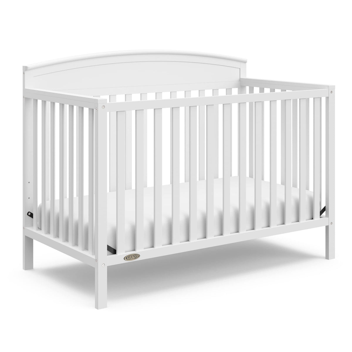 Graco Benton 5-in-1 Convertible Crib – GREENGUARD Gold Certified, Converts from Baby Crib to Toddler Bed, Daybed and Full-Size Bed, Fits Standard Full-Size Crib Mattress (White)
