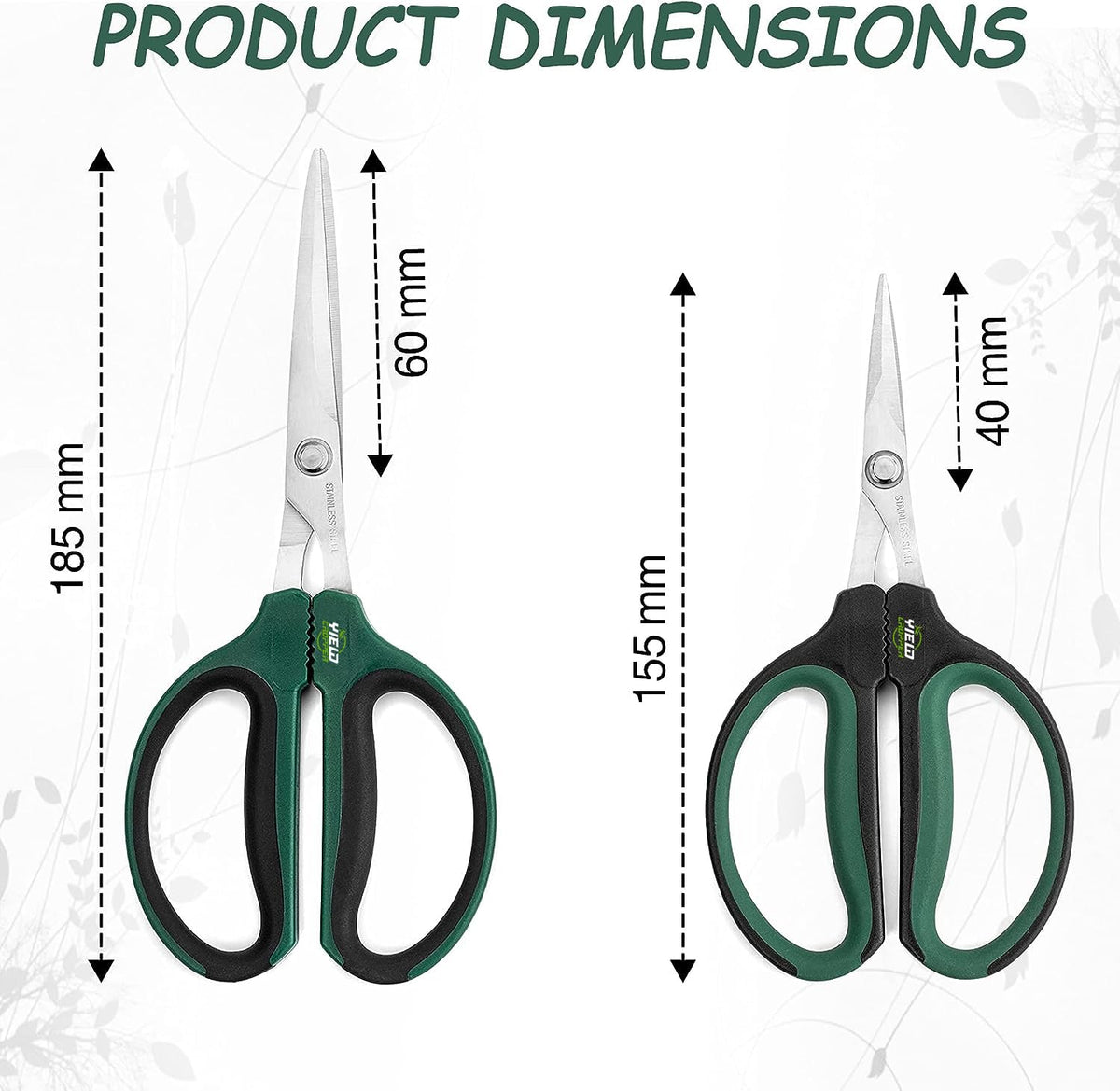 Yieldcropper Hydroponic 2-Pack Bonsai Scissors and Plant Trimming Shears Set - Stainless Steel Pruning Shears for Indoor Gardening, Succulent Harvest, and Precision Plant Care