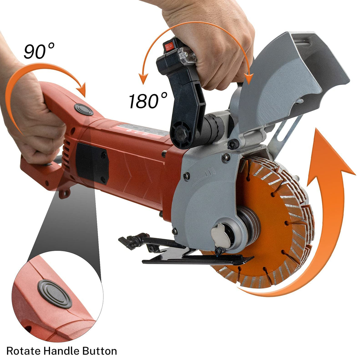 VICSEC 110V Electric Wall Chaser Groove Cutting Machine with Laser Guide Dust-Resistant Design Includes 5 5-Inch (133mm) Blades for Cutting Grooves in Brick Concrete Marble & Granite