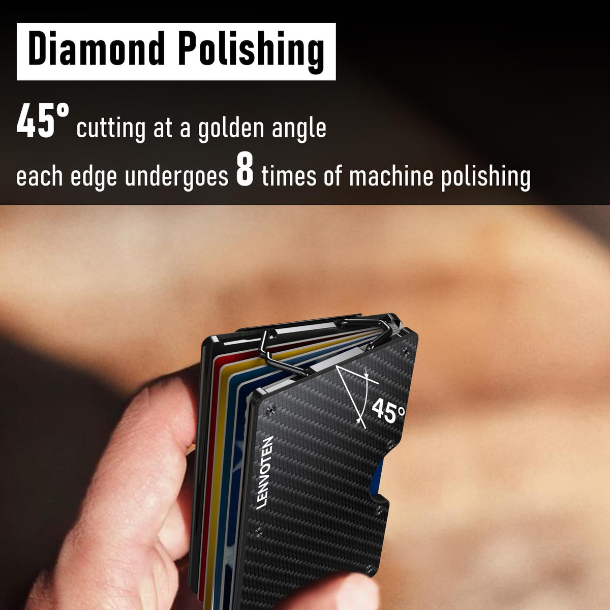 Lenvoten Upgraded Hinged Minimalist Wallet for Men | Slim Metal RFID Blocking Wallet | Credit Card Holder & Money Clip Holds 20 Cards | Premium Scratch-Resistant Finish | Ideal Gift for Men