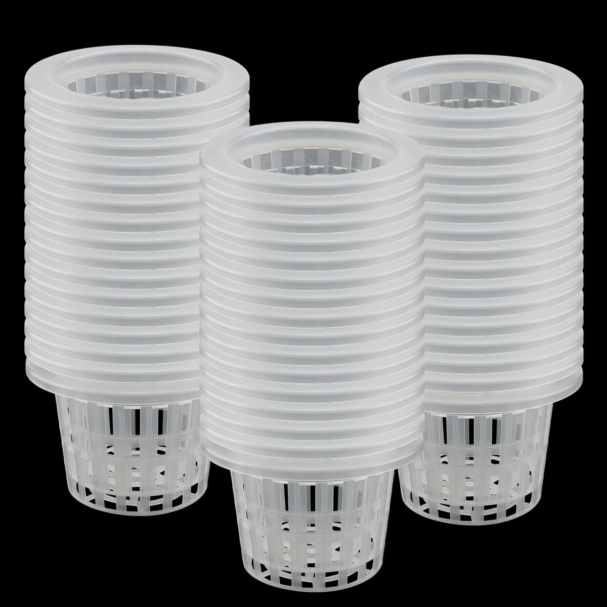 JOIKIT 50 Pack 4 Inch Plastic Net Cups Pots, Hydroponics Growing Net Pots, Garden Slotted Mesh Net Cups for Hydroponics Aquaponics Orchids, Clear