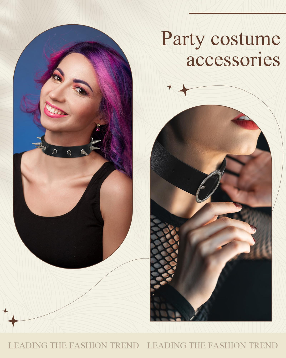 Sasylvia 20 Pcs Punk Leather Choker Necklaces Bulk Gothic Spiked Choker Set for Women Adjustable Black PU Leather Goth Studded Rock Necklaces Rivet Spike Halloween Costume Cosplay Accessories