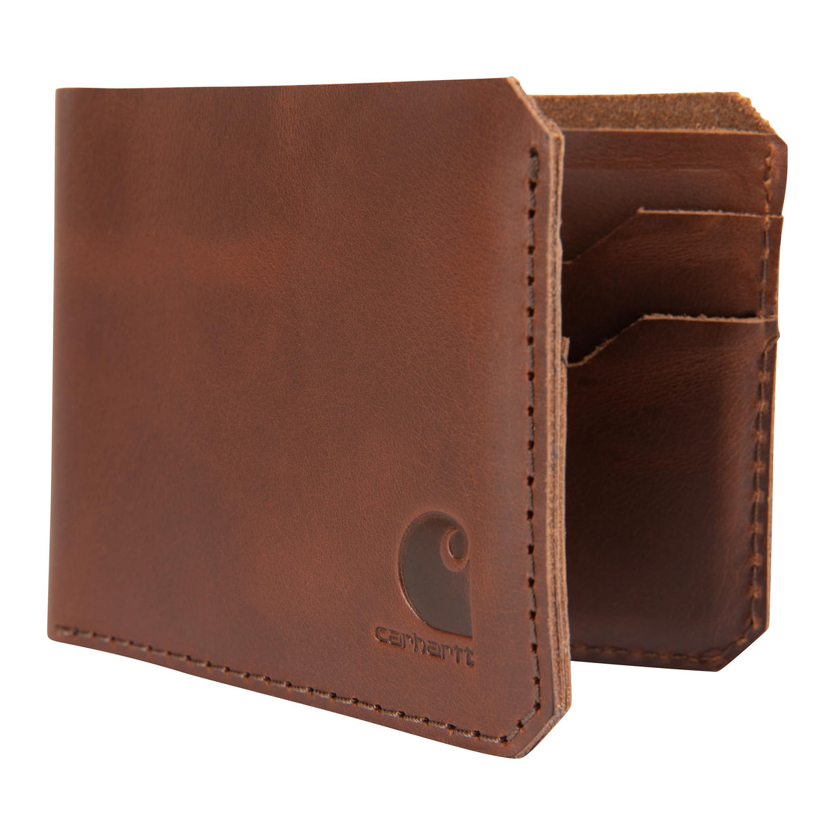 Carhartt Men's Craftsman Leather Wallets, Available in Multiple Styles and Colors, Brown (Bifold)