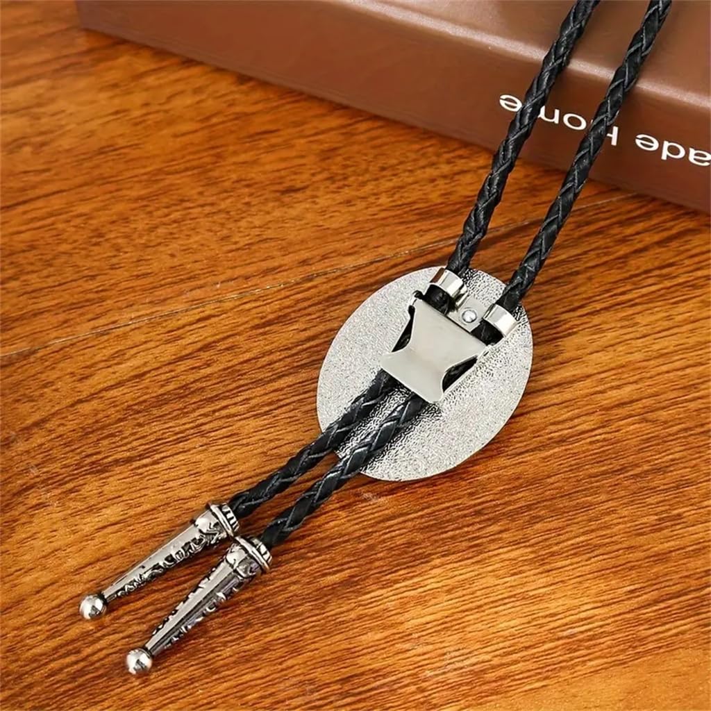 Jeilwiy Bolo Tie with Natural Tiger Eye Stone Western Bolo Ties for Men Native American Cowboy Necktie Bolo Necklace