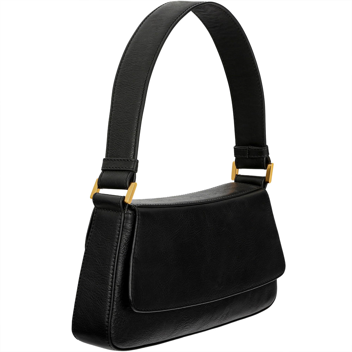 Time Resistance Leather Handbag - Full-Grain Leather Purse for Women - Shoulder Bag Made in Italy (Black)