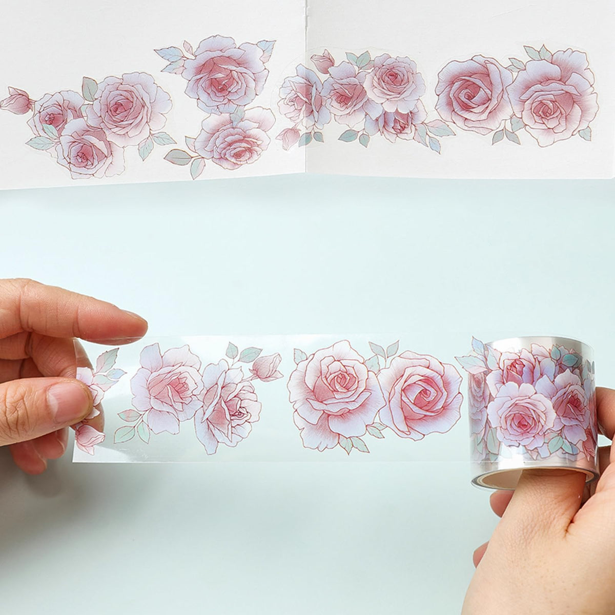 Cratey Floral Washi Tape Set - 12 PET & Washi Tapes for Journaling Stickers, Scrapbooking Supplies, Planner, Bullet Journals,Arts & Crafts. Use as Stickers