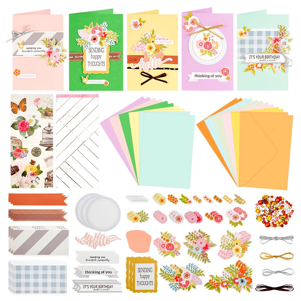 AHANDMAKER Paper Card Making Kits Colorful Handmade Greeting Card Kits for Christmas Day Cards, Easter Cards Birthday Invitation, DIY Envelope & Card Making, Slightly Lighter Color
