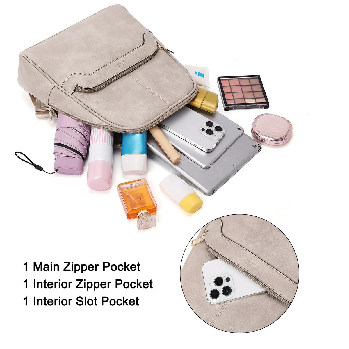 CLUCI Small Backpack for Women, Womens Backpack PU Backpack Purse for Women Leather Convertible Travel Backpack Shoulder Bags