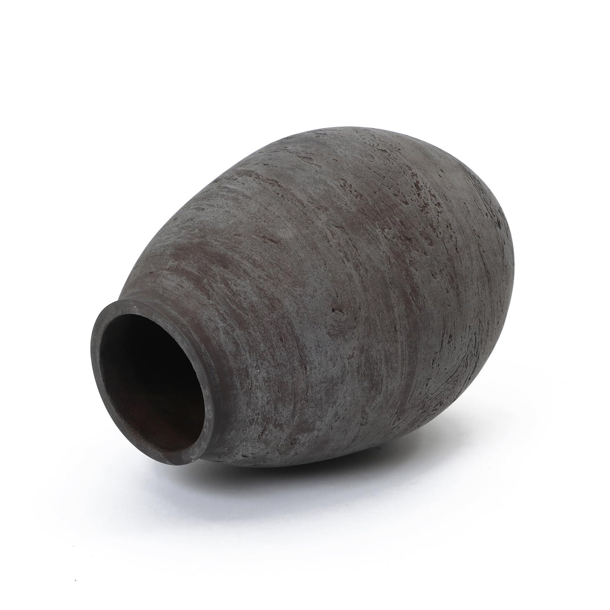 LuxenHome 13" Cement Large Floor Vase, Antique Brown Rustic Vases, Decorative Terracotta Vases Home Decor, Farmhouse Pottery Home Accent