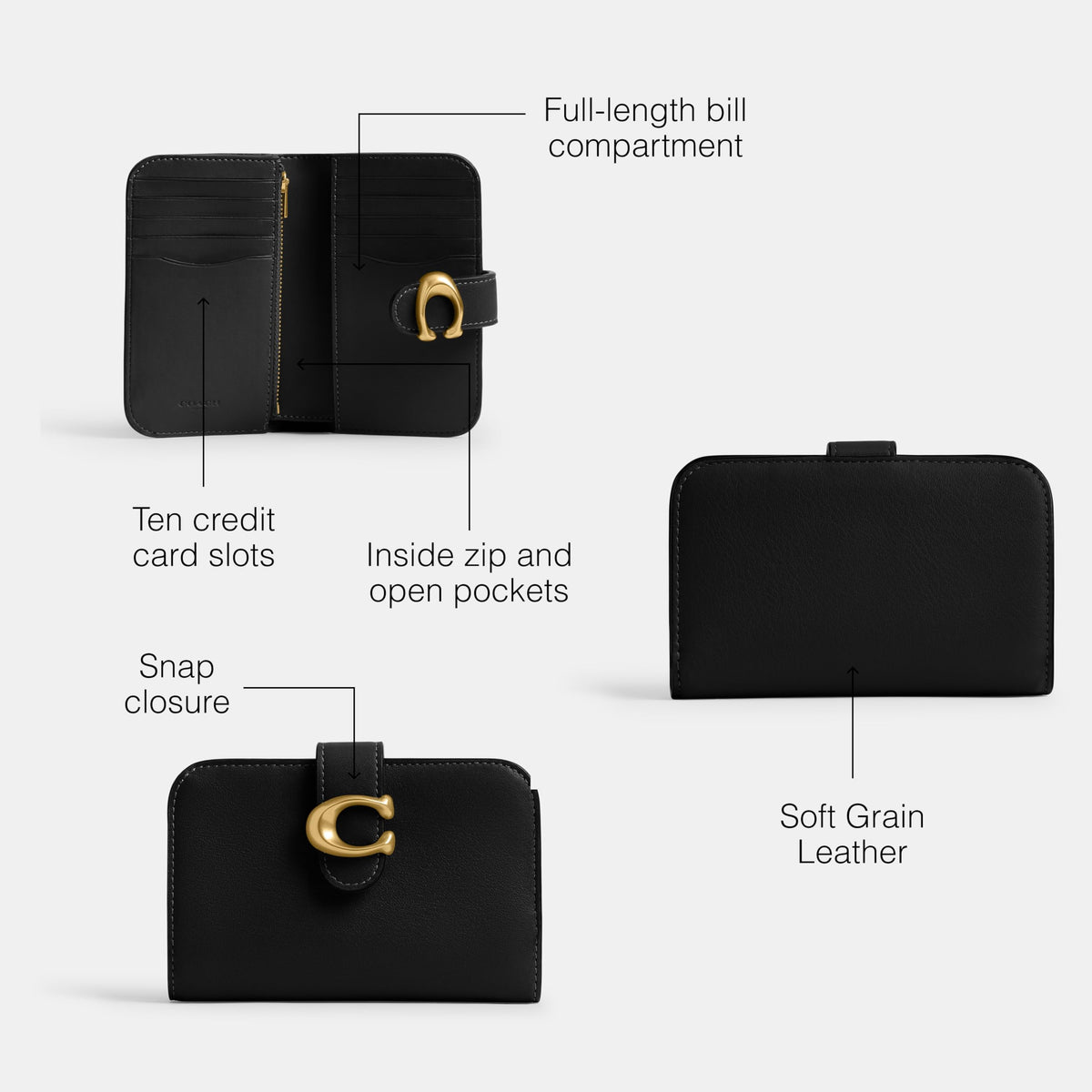 COACH Soft Grain Leather Tabby Wallet