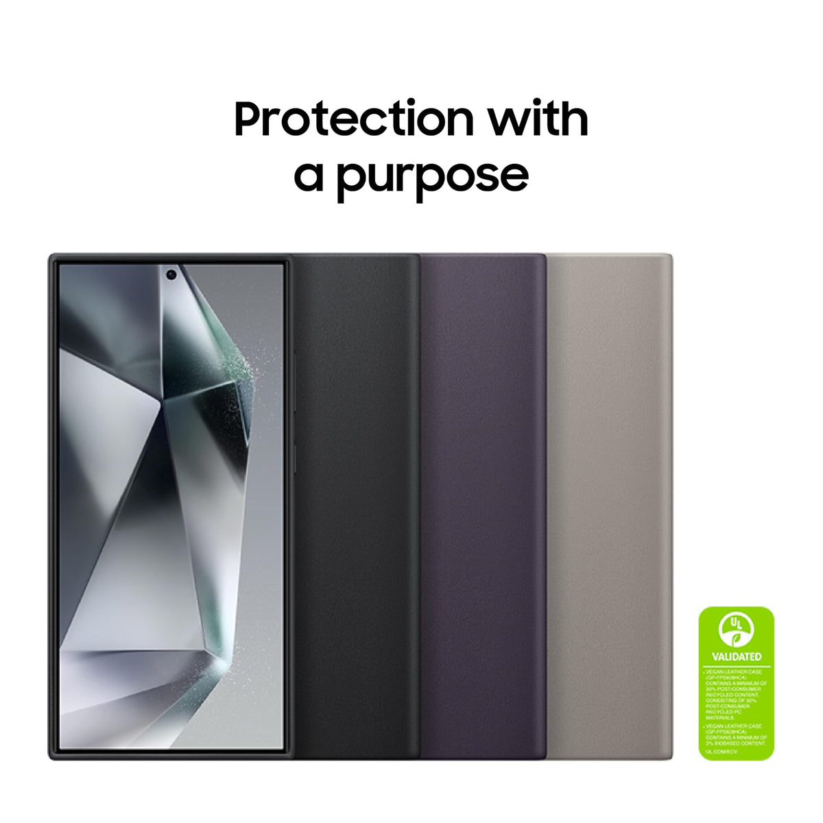 SAMSUNG Galaxy S24 Ultra Vegan Leather Phone Case, Protective Cover with Soft Touch, Elegant Design, Scratch Protection, US Version, GP-FPS928HCAVW, Dark Violet