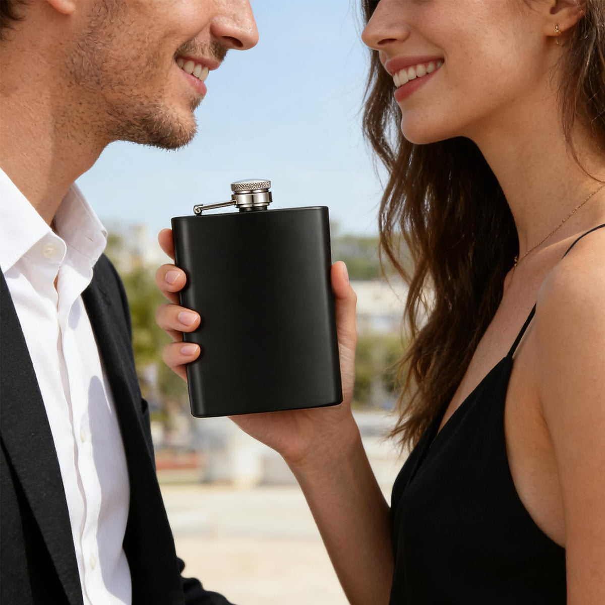 30 Pieces Hip Flasks Set Stainless Steel Liquor Flask with Funnel Metal Leak Proof Flask Pocket Whiskey Flasks for Laser Engraving, Black