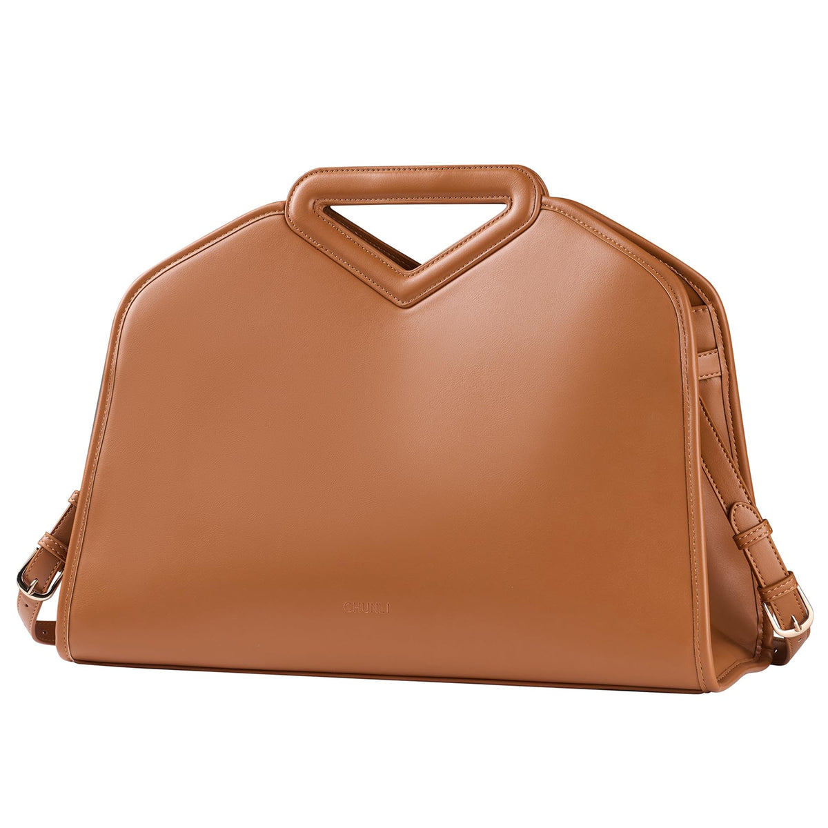 CHUNLI 16 Inch Laptop Bag for Women, Waterproof Tote Computer Bag for Work Business, PU Leather Briefcase Purses Handbag