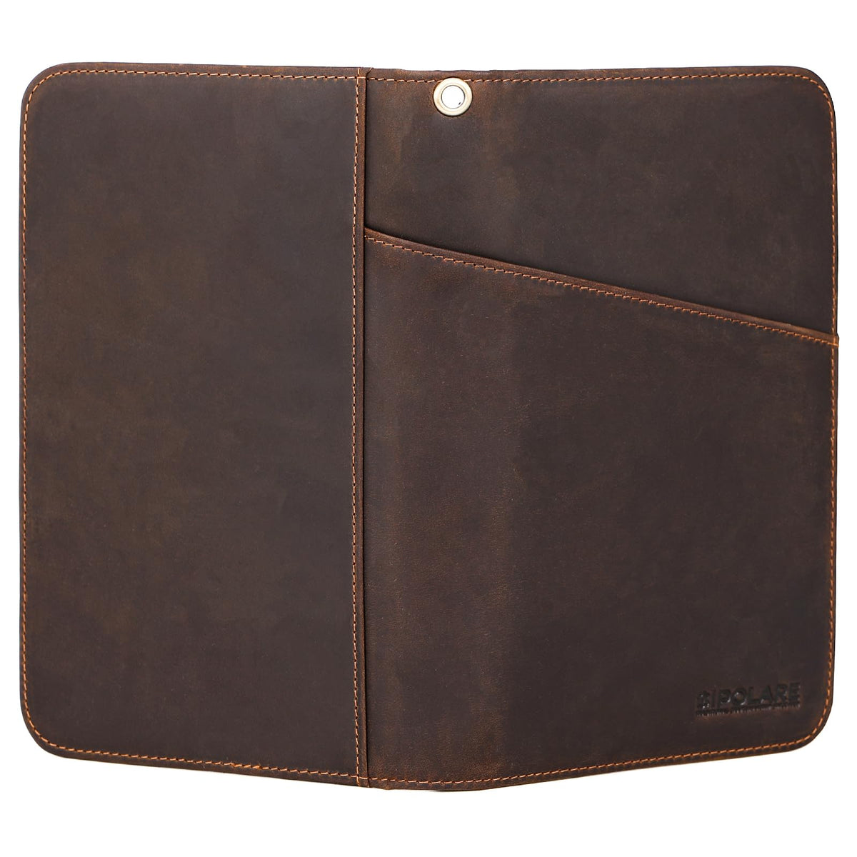 Polare Full Grain Leather Travel Passport Holder RFID Blocking Cover Case Travel Document Organizer Wallet Holders 2 Passports With YKK Zipper
