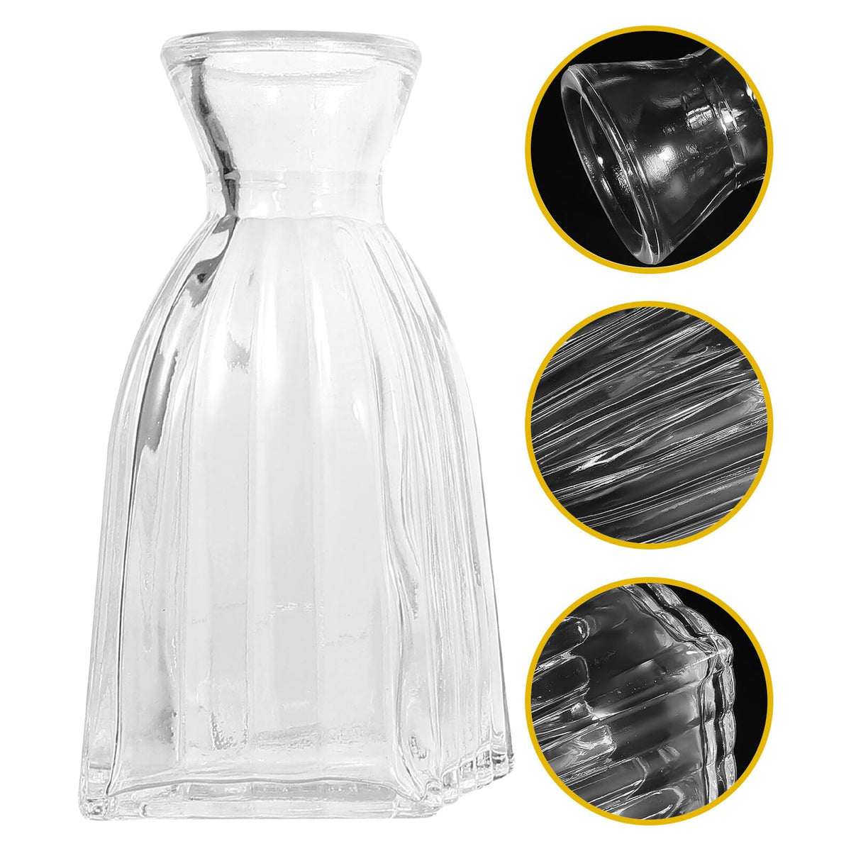 Kichvoe 4pcs Glass Flower Vase Set for Home Décor, Indoor Hydroponic Terrarium Glass Vases, Decorative Table Centerpiece for Plants and Flowers
