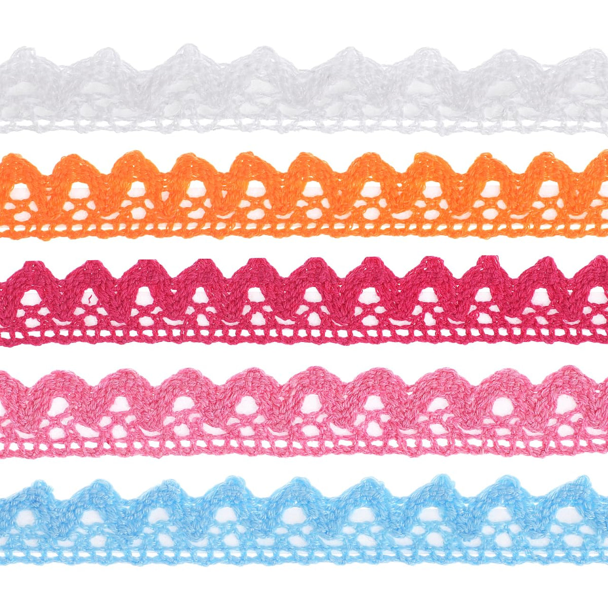 BESPORTBLE 5pcs Self-Adhesive Lace Tape, Cotton Washi Trim Stickers Masking Hollow Design Decorative Lace Ribbon for DIY Crafts, Scrapbooking, Card Making, Stationery Decoration