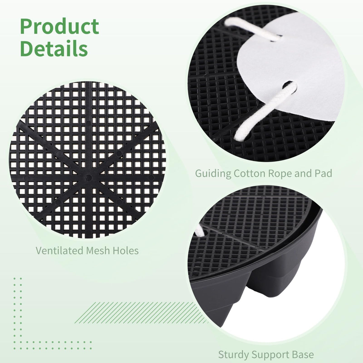 Homaisson 4 Pcs Self-Watering Plant Saucers, Indoor Auto Watering Fabric Pot Bases, Round Plastic Drip Trays for Plant Growth Bags, Provide Stable Support and Prevent Leakage