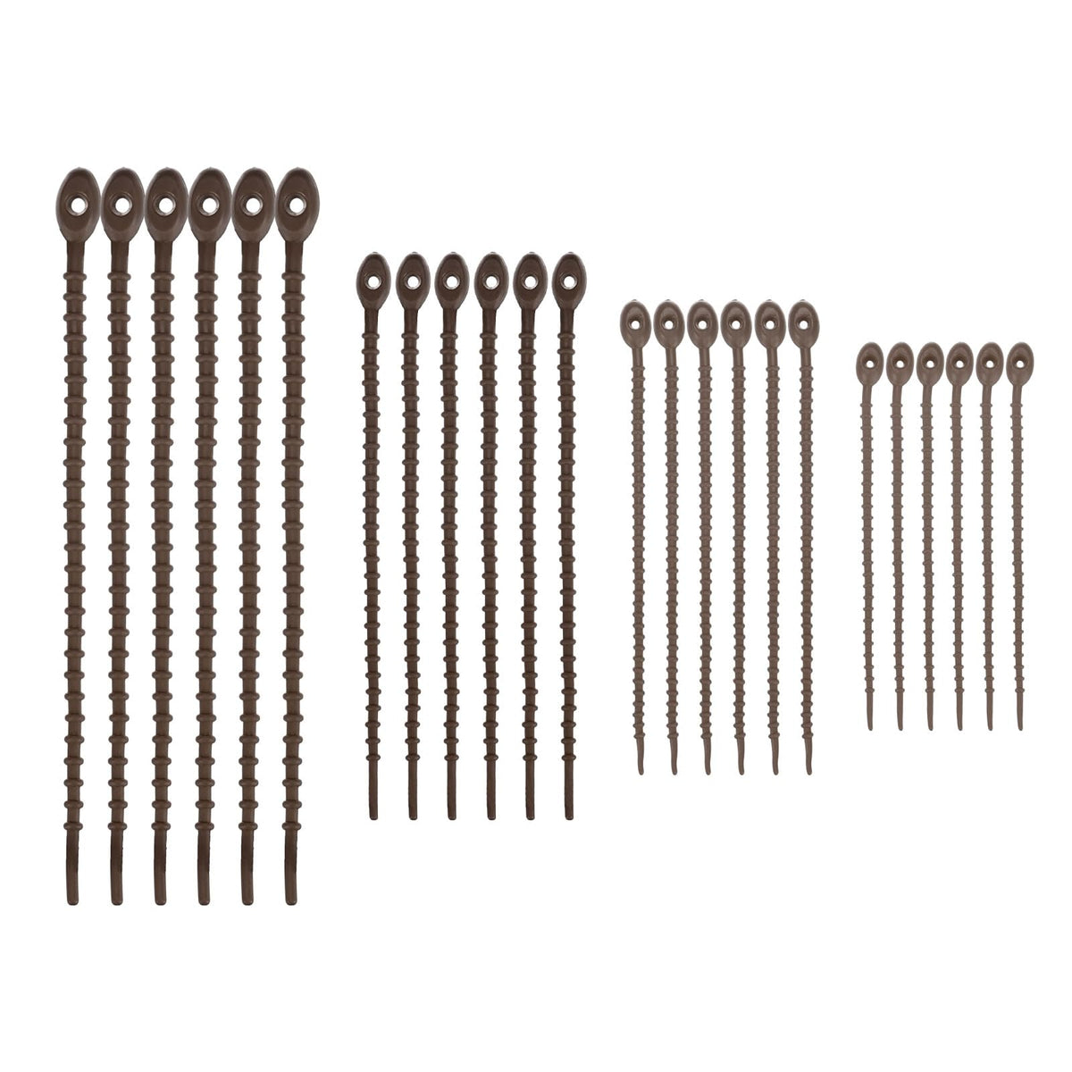 M METERXITY 48-Pack Adjustable Plant Ties, 4.7/5.9/6.7/8.2 Inch Silicone Flexible Multi-Function Garden Twist Tie for Crafts/Gift Wrapping/Gardening Plants, Reusable Support Twine [Brown]