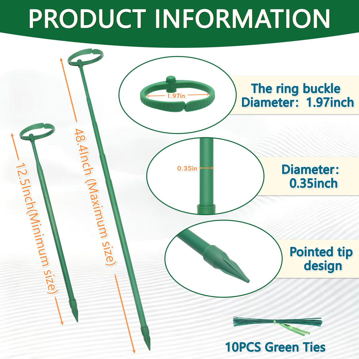 Telescoping Monstera Plant Support Stakes, 12.5IN to 48.4IN Adjustable Length, Extendable Plant Stakes for Indoor Plants, Premium Stainless Steel Material Plants Sticks for Orchids, Tomatoes- 7Pack