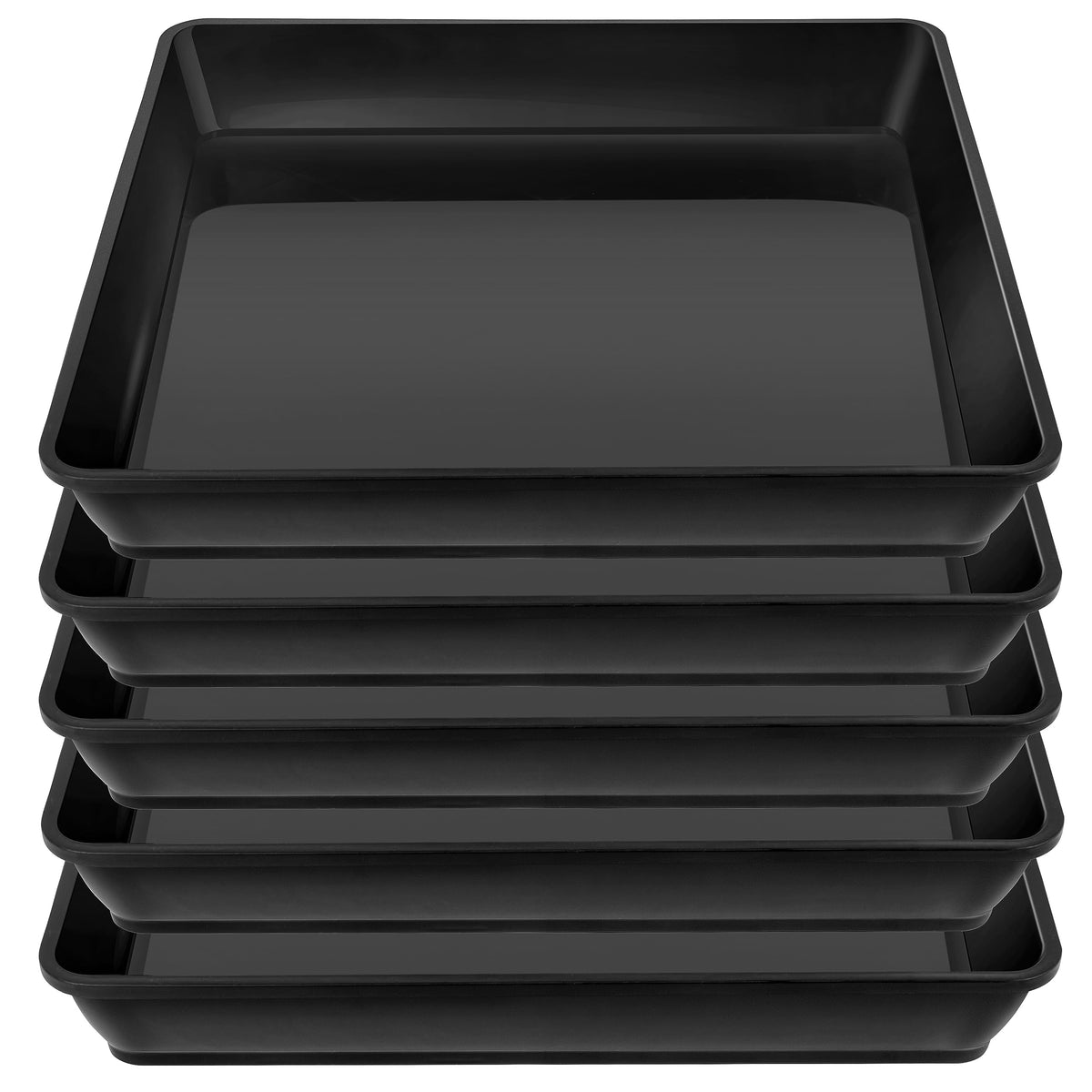 LWALRS Square Plant Saucer 10 Inch 5 Pack, Plastic Plant Water Dray Tray Plants, Pot Saucers for Plants Square Planters for Indoors and Outdoors Plants, Garden Saucer for Plant Pots.