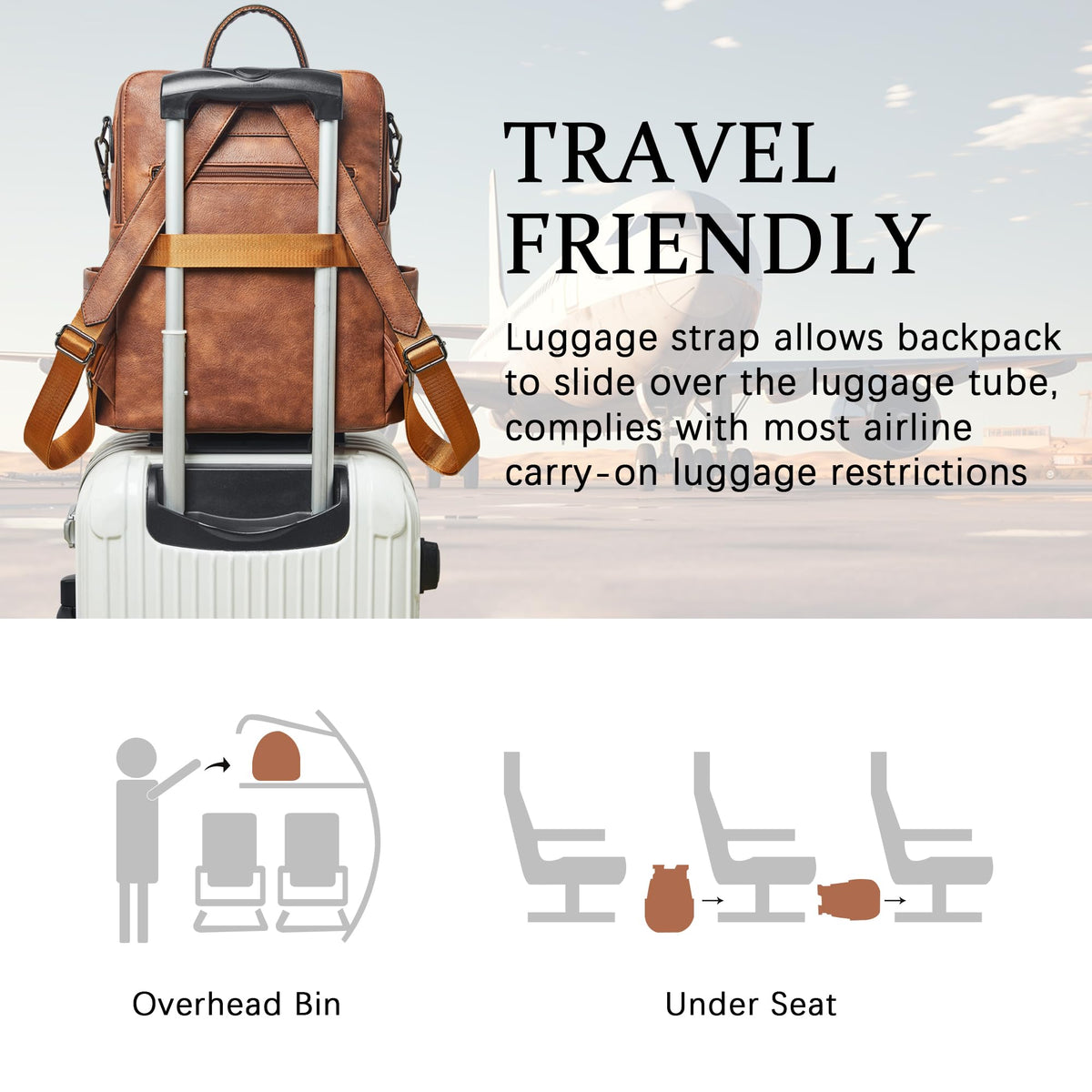 Shrrie Vegan Leather Laptop Backpack for Women 15.6 inch Work Backpack Fashion Travel Backpack Purse for Travel College Work