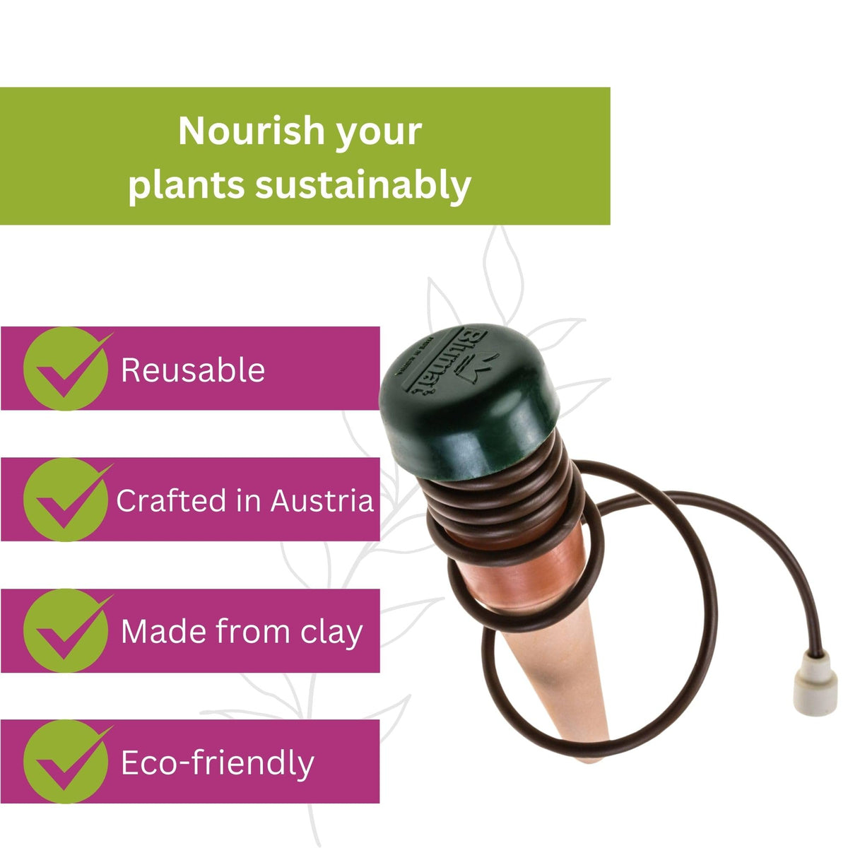 Blumat Classic Self-Watering Stakes - Prevents Overwatering and Underwatering for Healthy Growth While You are Away - Ideal for Indoor Plant Watering, 25 Pack, wo Adapter