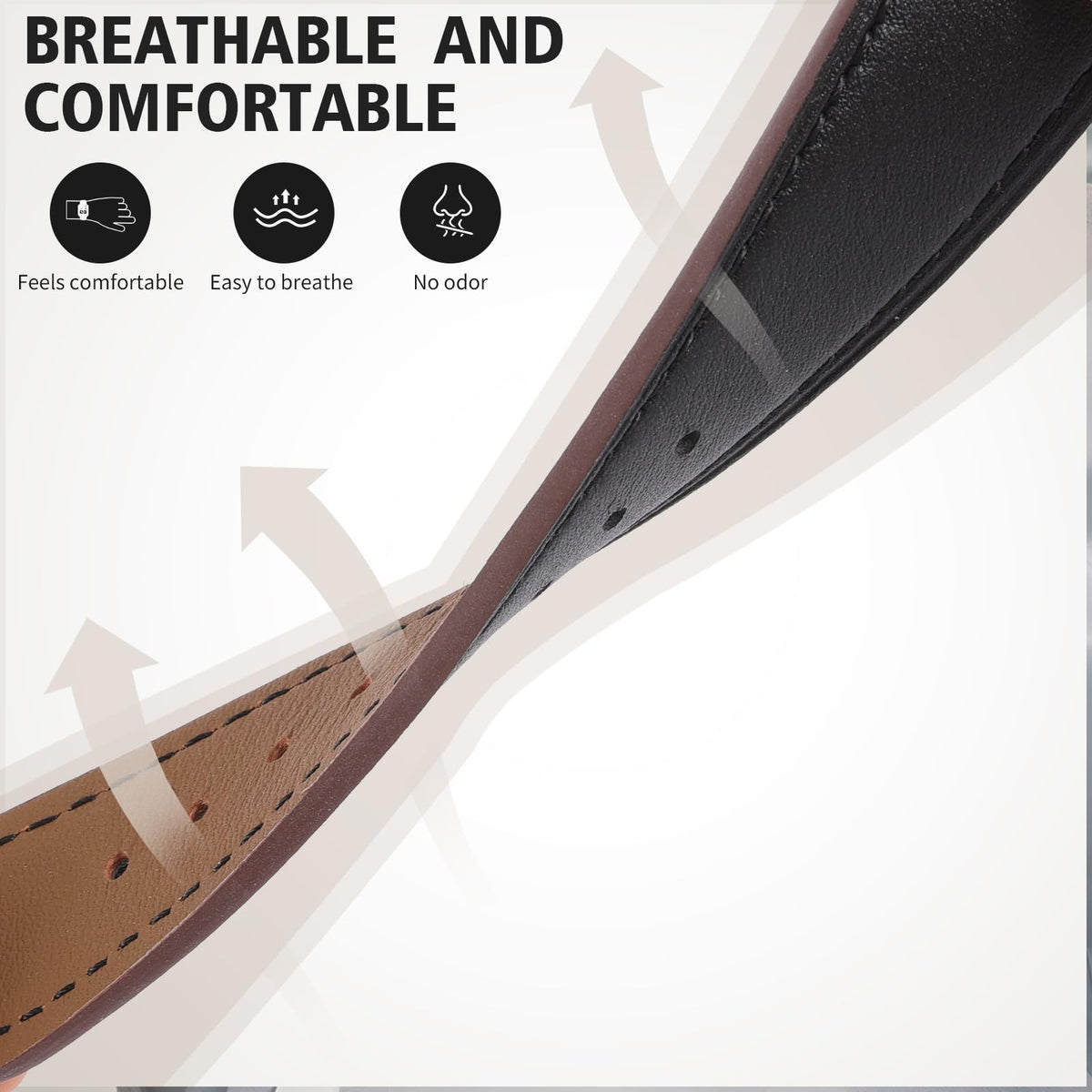 Italy Genuine Leather Watch Bands Men Women Compatible with Samsung Galaxy Watch 3 45mm/ 46mm/Gear S3 Frontier Band, 22mm Leather Watch Straps Quick Release Wear-resistant Smartwatch Replacement Strap