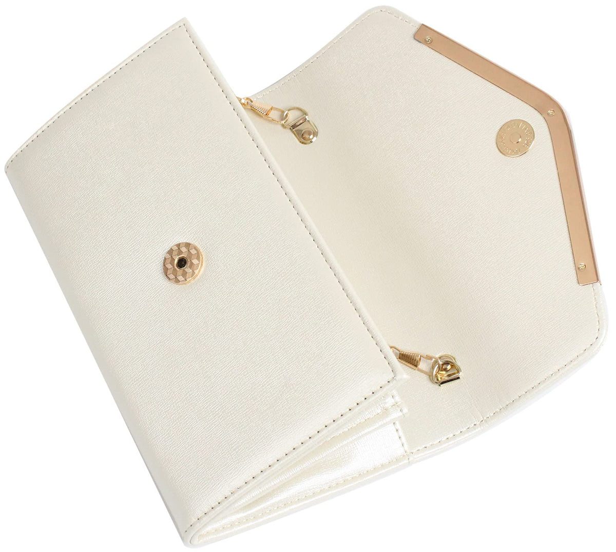Autumnwell Clutch Purse Evening Bag for Women，Envelope Handbag With Detachable Chain for Wedding and Party（beige）