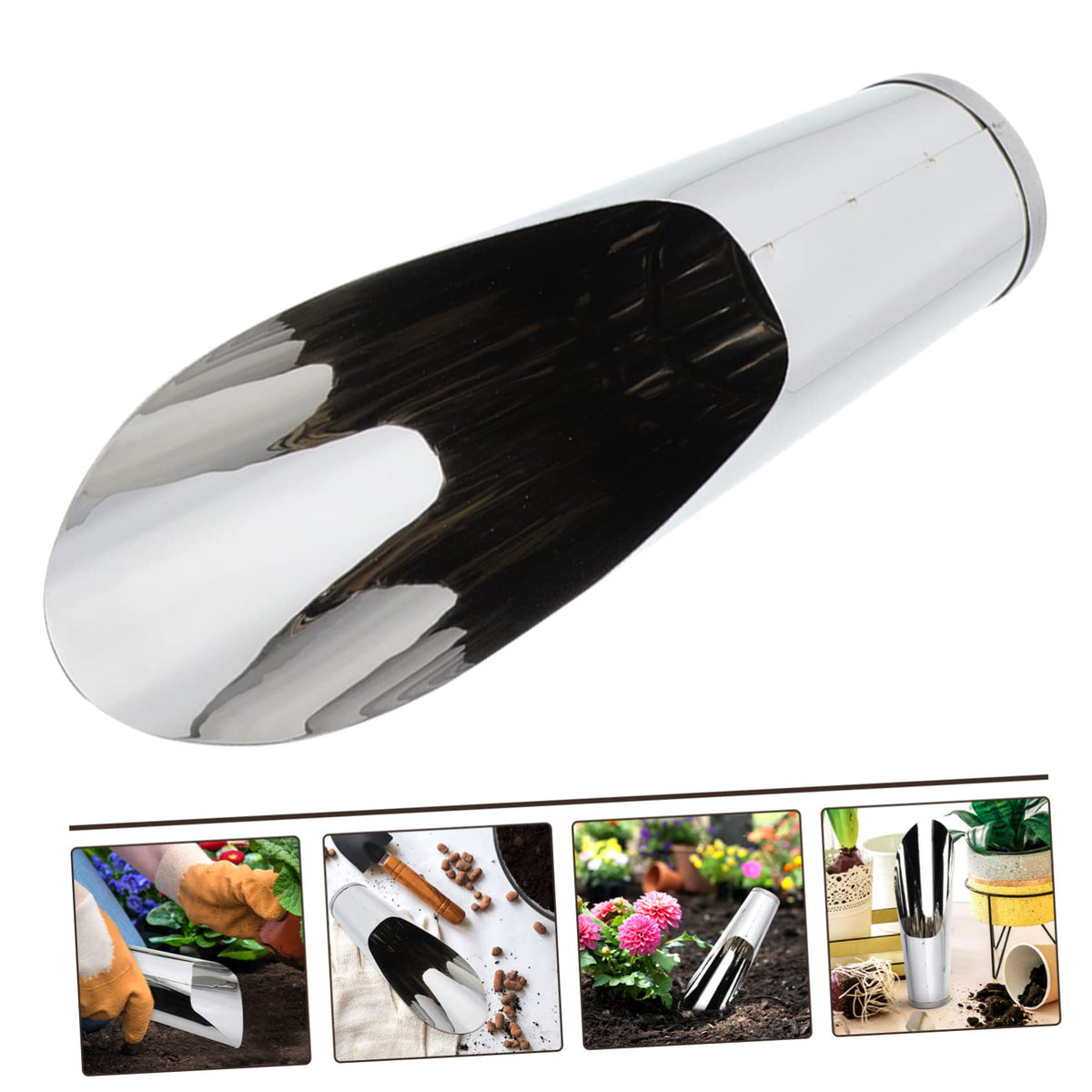 JOINPAYA Stainless Steel Bonsai Soil Scoop Bucket Garden Shovel for Transplanting Flowers Vegetables Seedlings Precise Soil Placement Tool for Potting and Gardening Easy to Use Handheld