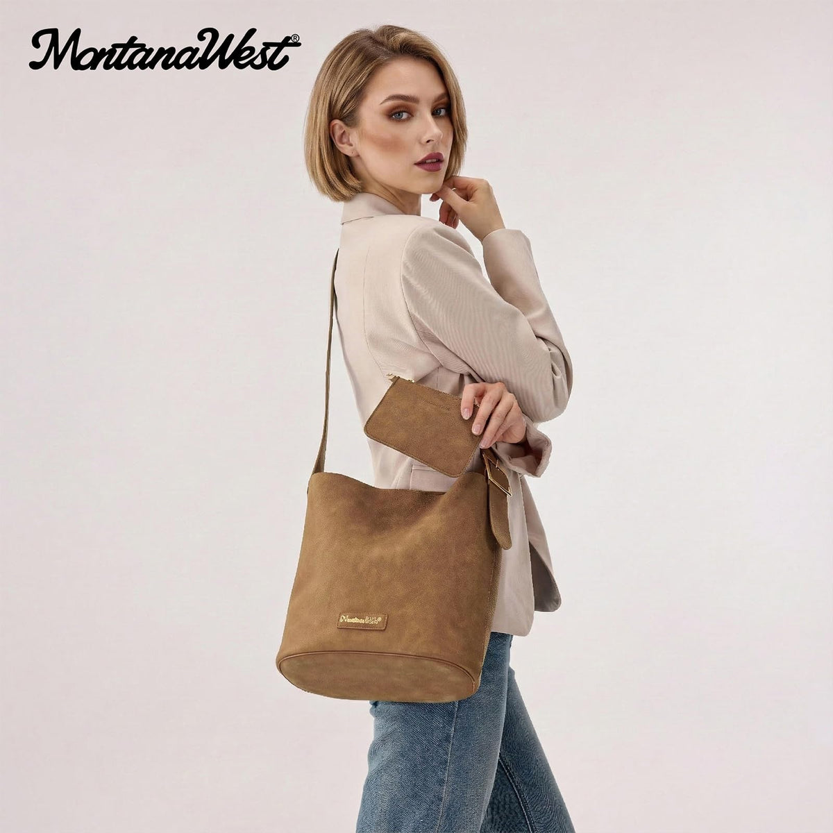 Montana West Medium Hobo Bags for Women with Coin Purse, Soft PU Leather Bucket Shoulder Ladies Handbag with Adjustable Strap, MWC-626CM