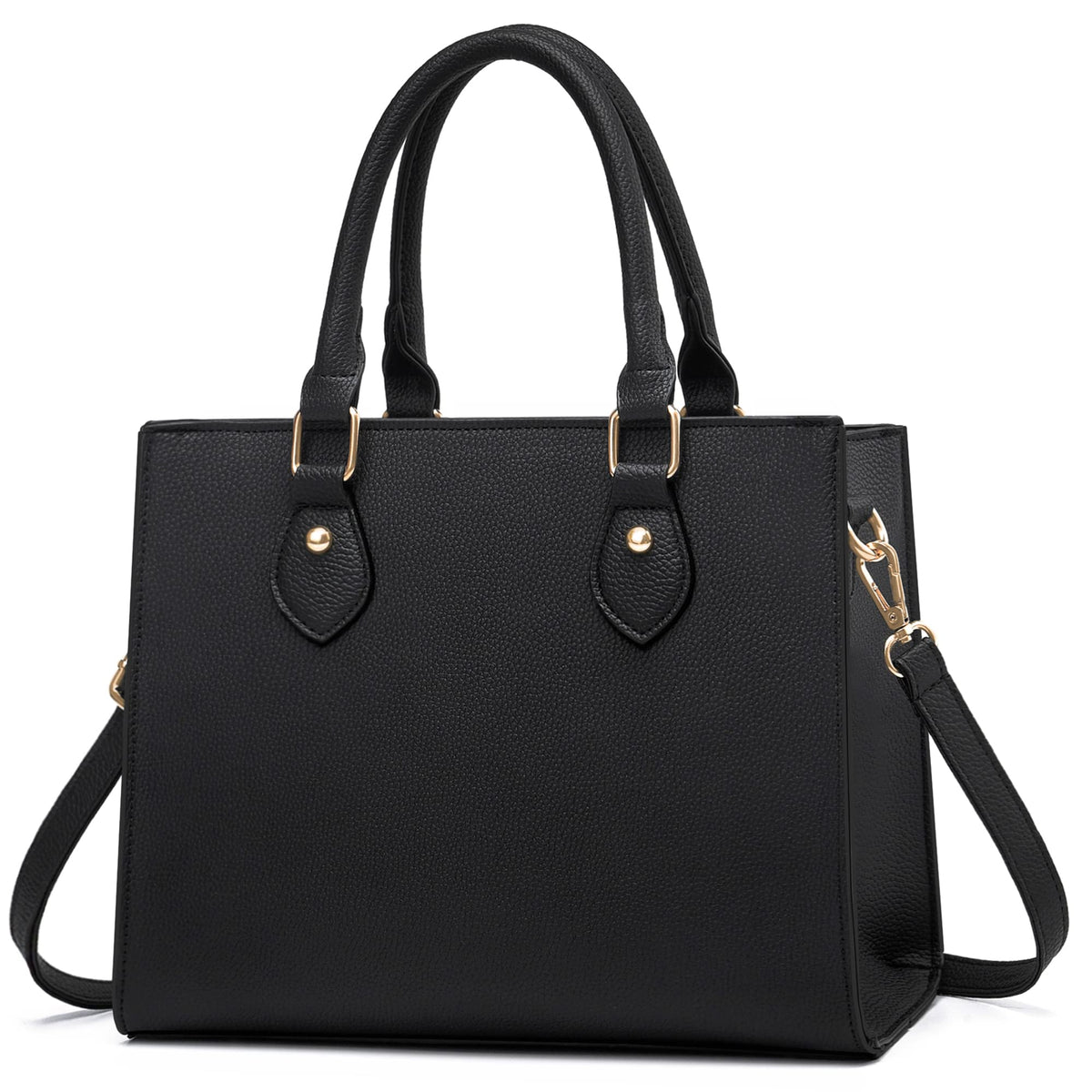 CHICAROUSAL Crossbody Purses and Handbags for Women PU Leather Tote Top Handle Satchel Shoulder Bags (1 LiZ Black)