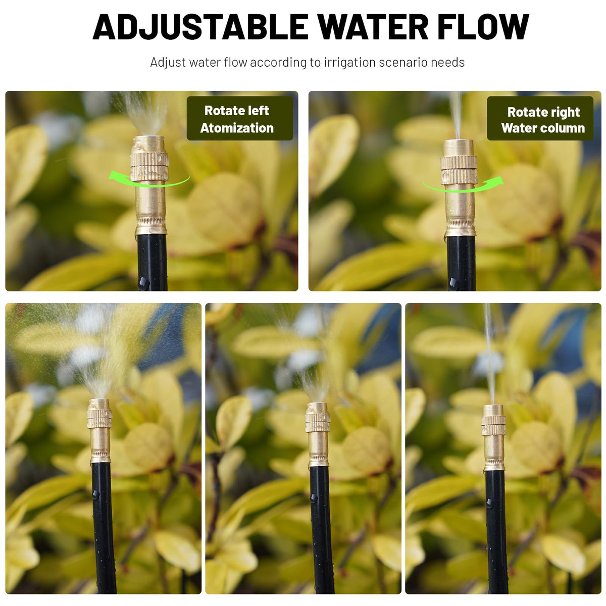Thiswing 360° Adjustable Drip Irrigation System - 40 FT Garden Watering System with 13 Nozzles, Raised Bed Sprinkler System, Garden Mister for Yard, Lawn, Plants, 5/16" Tubing