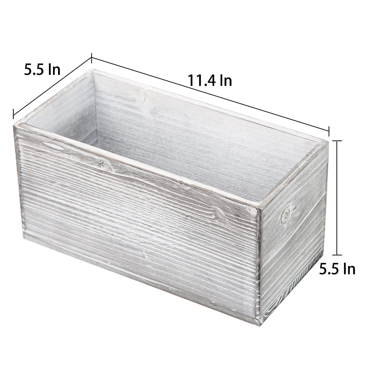 ExoLiry Rustic Gray Wood Mail Box Storage Holder File Organizer Tabletop Wooden Basket Letter Script Design Envelope Folder Decorative Container Desktop Home Office Entryway Bedroom Living Room
