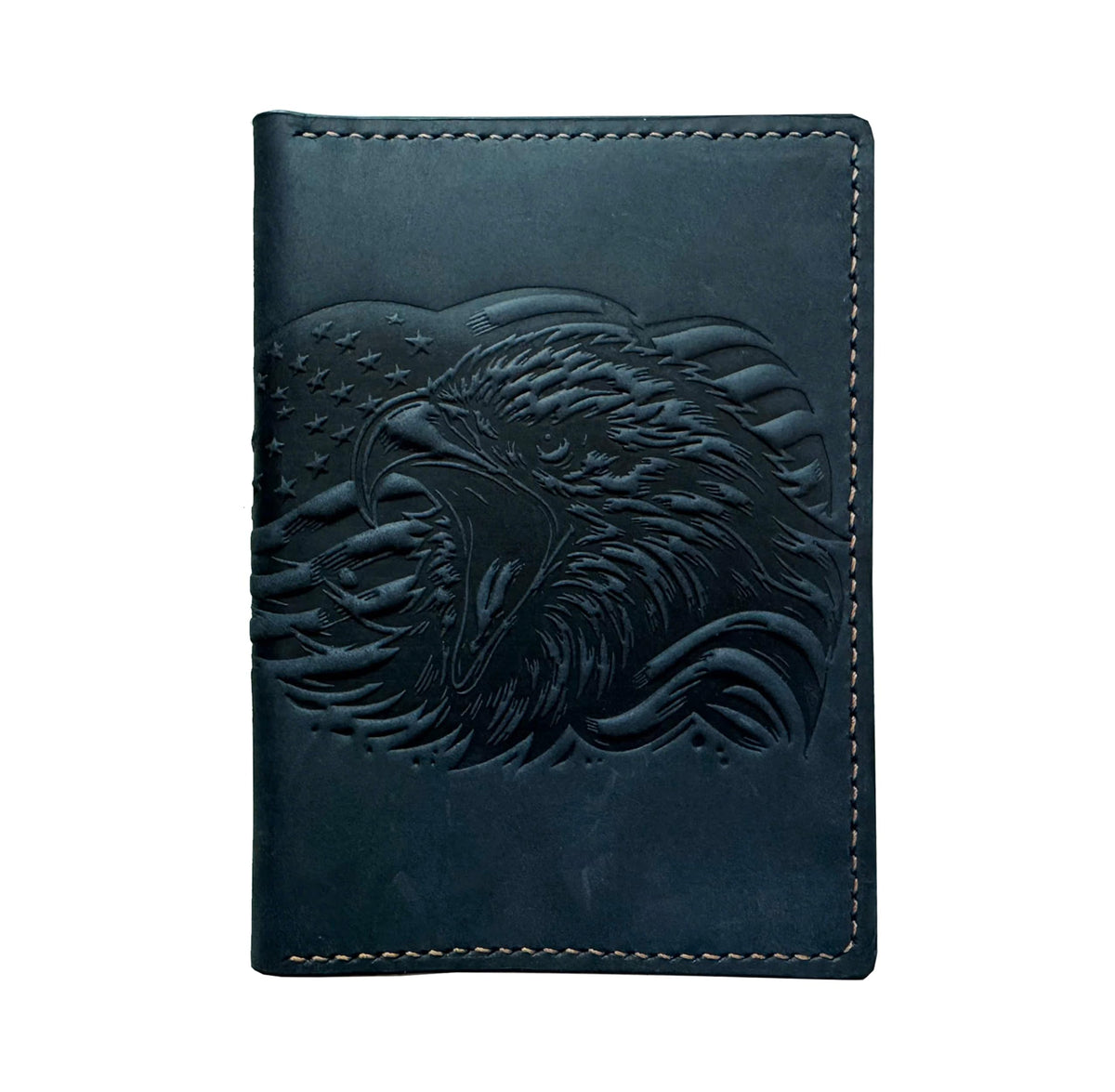 Mayan Corner - Eagle American genuine leather travel wallet, Handmade passport wallet