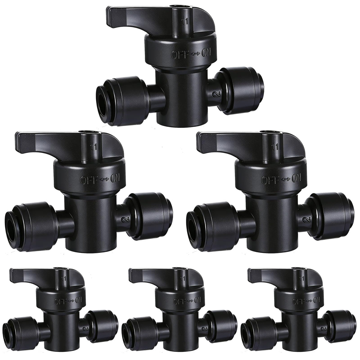 6 Pack Quick Connect 1/4" Drip Irrigation Shut Off Valve Fittings, Push-to-Fit Drip Irrigation Switch Valve Connectors for 1/4 Inch Drip Tubing,Anti-Leak Connectors for Garden Irrigation System