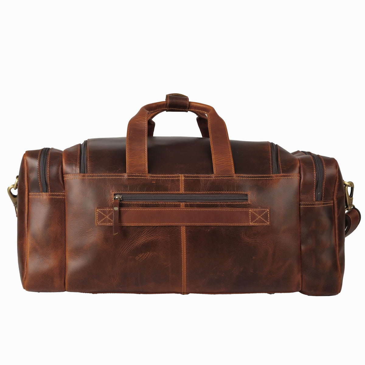 Leather duffel bag 24 Inch U Zip holdall Travel sports Duffle Weekend gym Sports