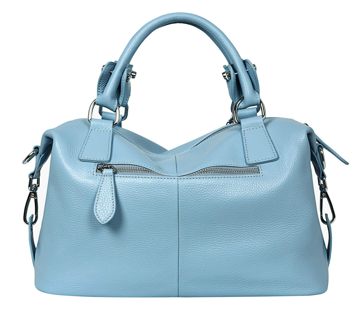 HESHE Womens Genuine Leather Handbags Purse Crossbody Satchel Tote Bags Ladies Real Leather Bags (Light Blue)