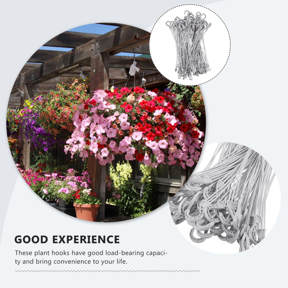 Housoutil 50PCS Flower Pot Hanging Chain with Hook, Pot Hanging Baskets Holders, Replacement Plant Hangers Indoor Outdoor for Planters, Ornaments, Bird Feeders, Billboards