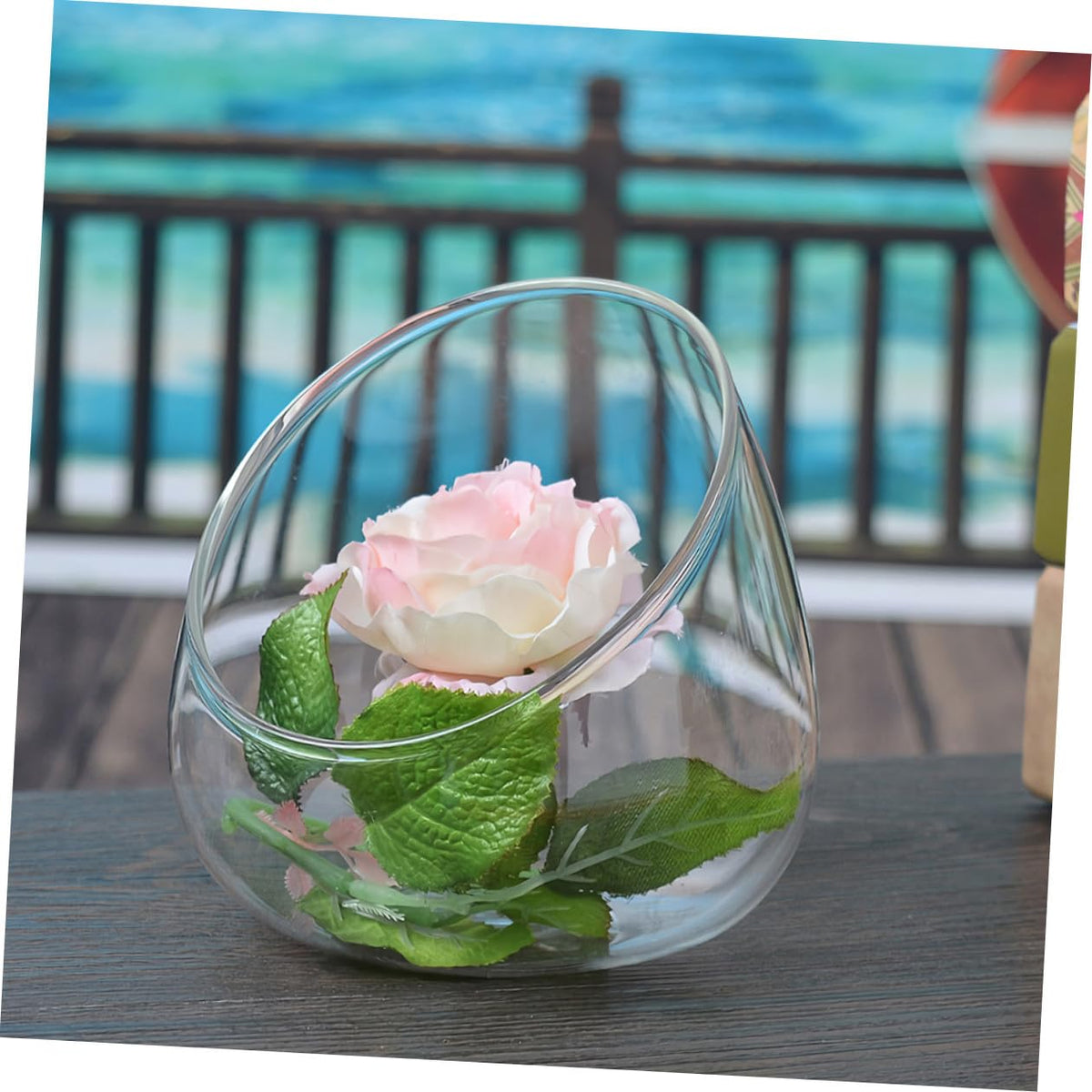 Cabilock 3pcs Glass Slant Cut Micro Landscape Bottles, Ecological Glass Terrarium Jars for Succulent Plant Display, Desktop Home Décor Vases