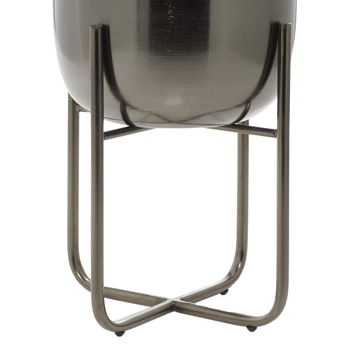 Deco 79 Metal Round Planter with Removable Stand, Set of 2 16", 13"H, Black