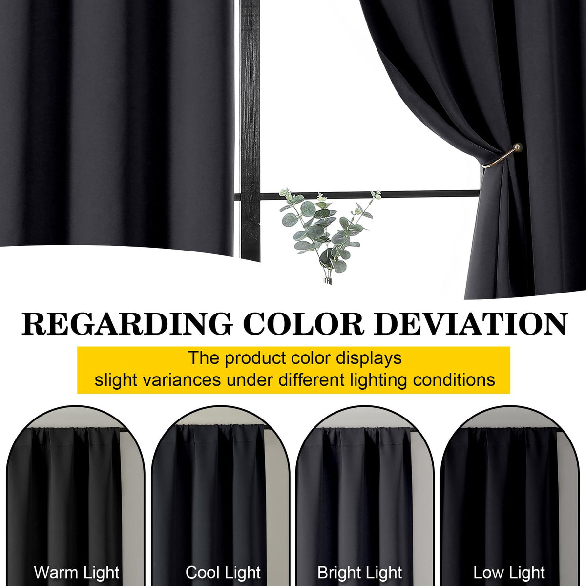 WelvetBLK Black Blackout Curtains for Bedroom Living Room 63 Inch Length 2 Panels Set, Soft Solid Room Darkening Thermal Insulated Window Treatments, Rod Pocket Dining Room Curtains, Black, 40"Wx63"L