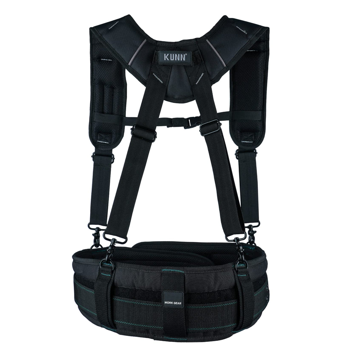 KUNN Tool Belt Suspenders Padded Carpenter Construction Electrician Work Suspender with Attachment Loops for Men,Black