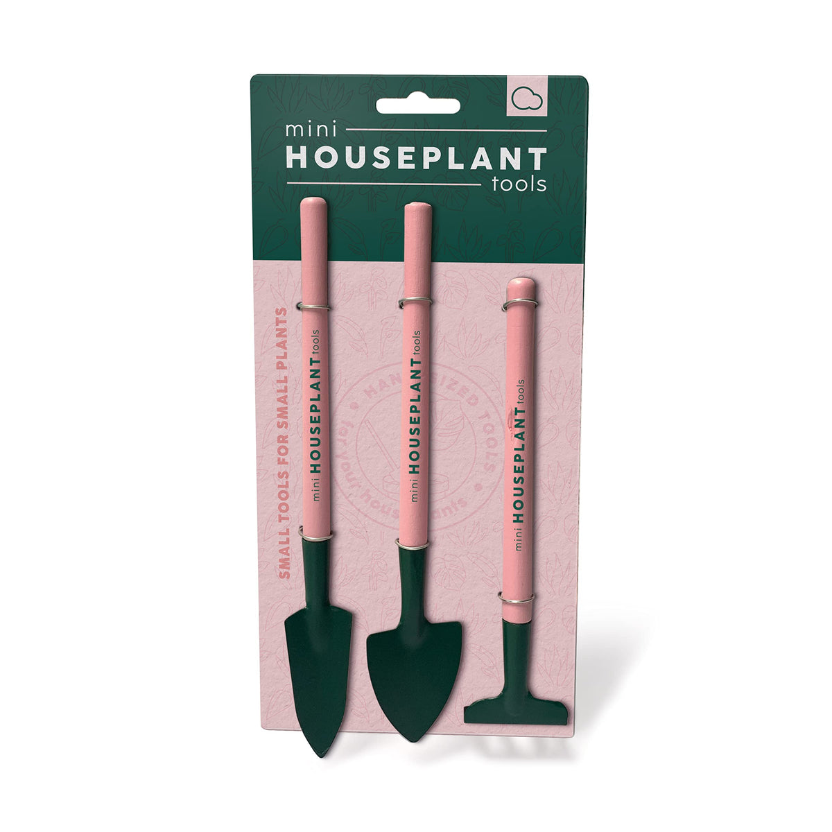Mini Houseplant Tools - Indoor Gardening Tools Set - Mini Shovel - Mini Trowel - Mini Rake - Pink Pot Plant Garden Tool Set