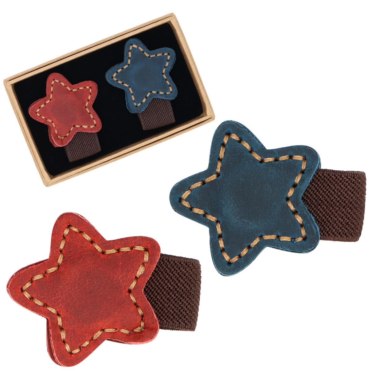 QUYANGCHIFENG 2pcs Magnetic Leather Bookmarks, Handmade Magnet Bookmark, Suitable for Women, Men, Students,Teachers and Other Reading Enthusiasts, Gifts Set for Book Lovers