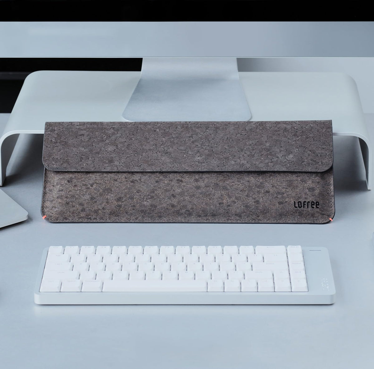 LOFREE Low-Profile Mechanical Keyboard Sleeve, Cork PU & Microfiber Leather Protective Case, Magnetic Closure Design, Compatible with Flow2 Series (100)