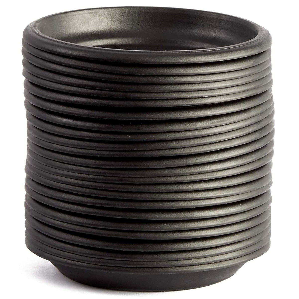 Juvale 24 Pack Small Plastic Plant Saucers for Pots, 4 Inch Drip Tray for Planter, Indoor, Outdoor Flowers (Black)